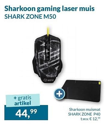 Aanbiedingen Sharkoon gaming laser muis shark zone m50 - Sharkoon - Geldig van 01/09/2016 tot 30/09/2016 bij Alternate
