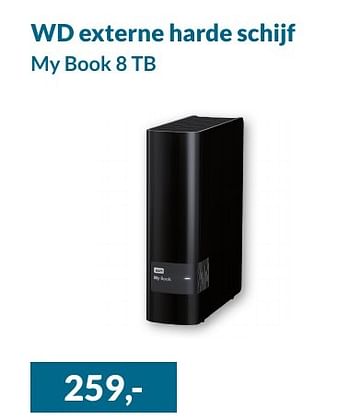 Aanbiedingen Wd externe harde schijf my book 8 tb - Western Digital - Geldig van 01/09/2016 tot 30/09/2016 bij Alternate