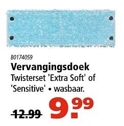 Aanbiedingen Vervangingsdoek twisterset `extra soft` of sensitive - Leifheit - Geldig van 08/09/2016 tot 21/09/2016 bij Marskramer