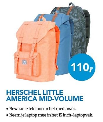 Aanbiedingen Herschel little america mid-volume - Herschel - Geldig van 01/09/2016 tot 30/09/2016 bij Coolblue