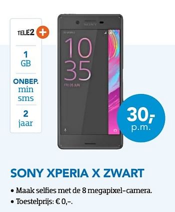 Aanbiedingen Sony xperia x zwart - Sony - Geldig van 01/09/2016 tot 30/09/2016 bij Coolblue
