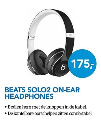 Aanbiedingen Beats solo2 on-ear headphones - Beats - Geldig van 01/09/2016 tot 30/09/2016 bij Coolblue