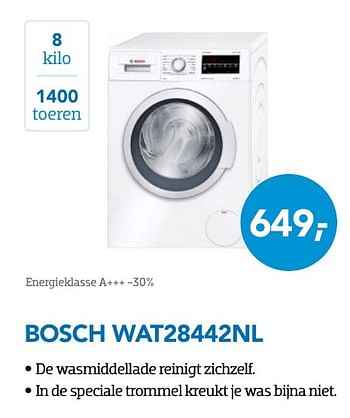 Aanbiedingen Bosch wat28442nl - Bosch - Geldig van 01/09/2016 tot 30/09/2016 bij Coolblue