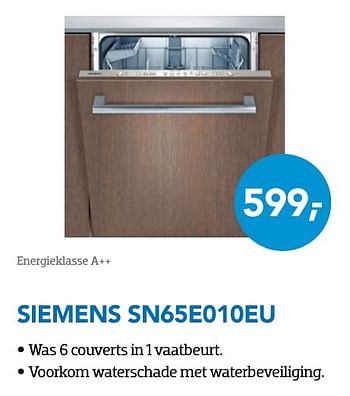 Aanbiedingen Siemens sn65e010eu - Siemens - Geldig van 01/09/2016 tot 30/09/2016 bij Coolblue