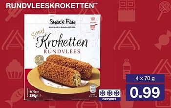 Aanbiedingen Rundvleeskroketten - Snack Fan - Geldig van 14/09/2016 tot 20/09/2016 bij Aldi