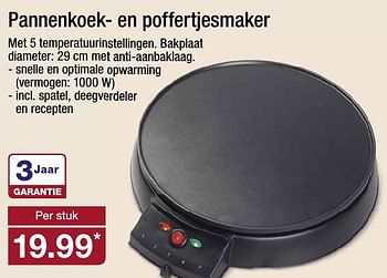 Aanbiedingen Pannenkoek- en poffertjesmaker - Huismerk - Aldi - Geldig van 14/09/2016 tot 20/09/2016 bij Aldi