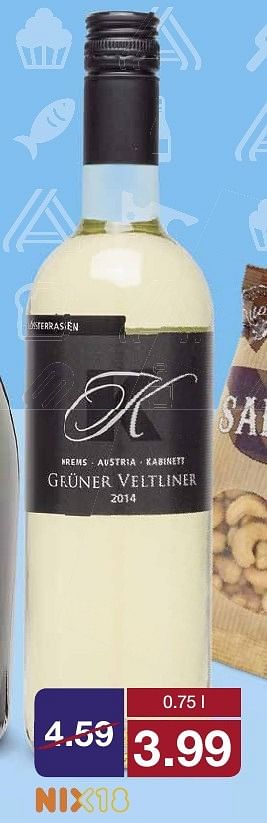 Aanbiedingen Geuner veltliner - Witte wijnen - Geldig van 14/09/2016 tot 20/09/2016 bij Aldi