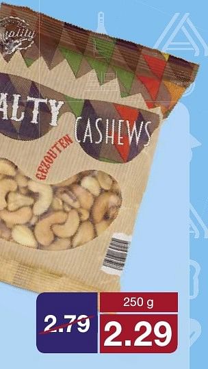 Aanbiedingen Salty cashews - Huismerk - Aldi - Geldig van 14/09/2016 tot 20/09/2016 bij Aldi