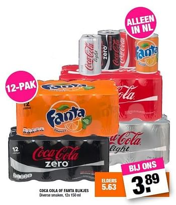 Aanbiedingen Coca cola of fanta blikjes - The Coca Cola Company - Geldig van 12/09/2016 tot 25/09/2016 bij Big Bazar