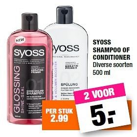 Aanbiedingen Syoss shampoo of conditioner - Syoss - Geldig van 12/09/2016 tot 25/09/2016 bij Big Bazar