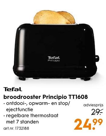 Aanbiedingen Tefal broodrooster principio tt1608 - Tefal - Geldig van 12/09/2016 tot 21/09/2016 bij Blokker