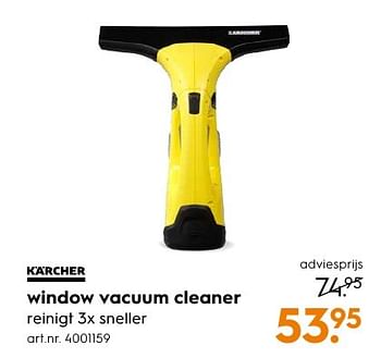 Aanbiedingen Kärcher window vacuum cleaner - Kärcher - Geldig van 12/09/2016 tot 21/09/2016 bij Blokker