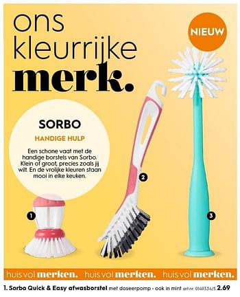 Aanbiedingen Sorbo quick + easy afwasborstel - Sorbo - Geldig van 12/09/2016 tot 21/09/2016 bij Blokker