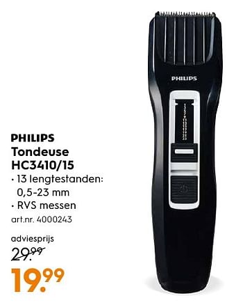 Aanbiedingen Philips tondeuse hc3410-15 - Philips - Geldig van 12/09/2016 tot 21/09/2016 bij Blokker