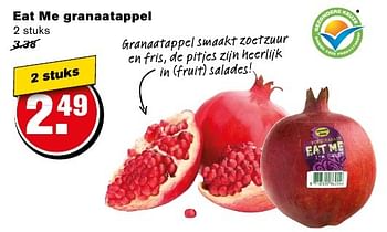 Aanbiedingen Eat me granaatappel - Eat Me - Geldig van 14/09/2016 tot 20/09/2016 bij Hoogvliet