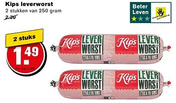 Aanbiedingen Kips leverworst - Kips - Geldig van 14/09/2016 tot 20/09/2016 bij Hoogvliet
