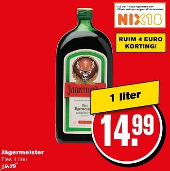 Aanbiedingen Jägermeister - Jagermeister - Geldig van 14/09/2016 tot 20/09/2016 bij Hoogvliet