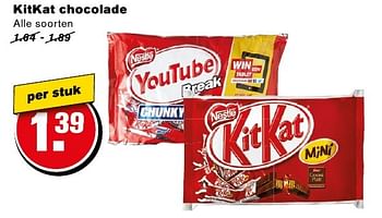 Aanbiedingen Kitkat chocolade - Nestlé - Geldig van 14/09/2016 tot 20/09/2016 bij Hoogvliet