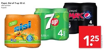 Aanbiedingen Pepsi, sisi of 7-up - Huismerk deen supermarkt - Geldig van 18/09/2016 tot 24/09/2016 bij Deen Supermarkten