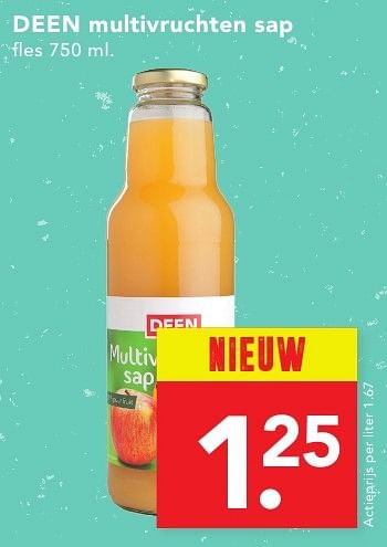 Aanbiedingen Deen multivruchten sap - Huismerk deen supermarkt - Geldig van 18/09/2016 tot 24/09/2016 bij Deen Supermarkten