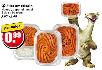 Aanbiedingen Filet americain naturel, peper of met ui - Huismerk - Hoogvliet - Geldig van 14/09/2016 tot 20/09/2016 bij Hoogvliet
