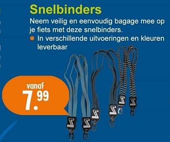Aanbiedingen Snelbinders - Huismerk - Halfords - Geldig van 22/08/2016 tot 25/09/2016 bij Halfords