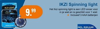 Aanbiedingen Ikzi spinning light - Ikzi Light - Geldig van 22/08/2016 tot 25/09/2016 bij Halfords