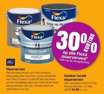 Aanbiedingen Muurverven couleur locale muurverven - Flexa - Geldig van 12/09/2016 tot 25/09/2016 bij Formido