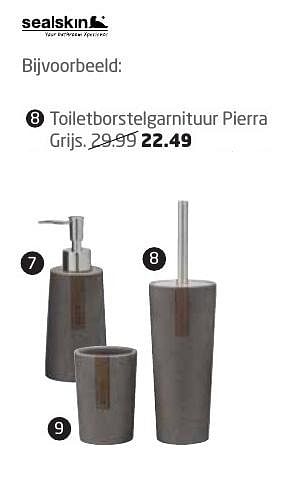 Aanbiedingen Toiletborstelgarnituur pierra grijs - Sealskin - Geldig van 12/09/2016 tot 25/09/2016 bij Formido
