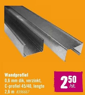 Aanbiedingen Wandprofiel - Huismerk Hornbach - Geldig van 12/09/2016 tot 25/09/2016 bij Hornbach