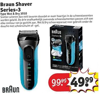 Aanbiedingen Braun shaver series-3 wet + dry 3010 - Braun - Geldig van 13/09/2016 tot 25/09/2016 bij Kruidvat