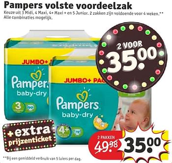 Aanbiedingen Pampers volste voordeelzak - Pampers - Geldig van 13/09/2016 tot 25/09/2016 bij Kruidvat