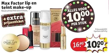 Aanbiedingen Lipstick lipfinity - Max Factor - Geldig van 13/09/2016 tot 25/09/2016 bij Kruidvat