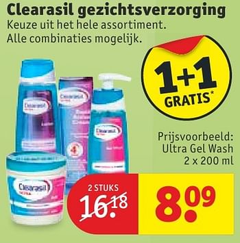 Aanbiedingen Clearasil gezichtsverzorging ultra gel wash - Clearasil  - Geldig van 13/09/2016 tot 25/09/2016 bij Kruidvat
