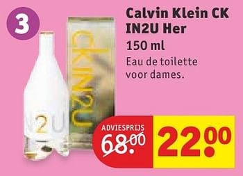Aanbiedingen Calvin klein ck in2u her - Calvin Klein - Geldig van 13/09/2016 tot 25/09/2016 bij Kruidvat