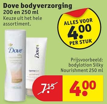 Aanbiedingen Bodylotion silky nourishment - Dove - Geldig van 13/09/2016 tot 25/09/2016 bij Kruidvat