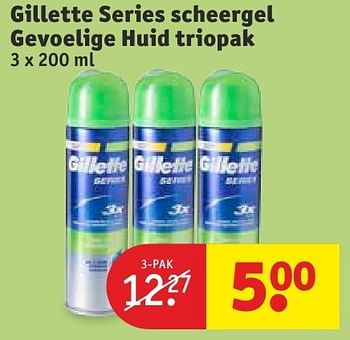 Aanbiedingen Gillette series scheergel gevoelige huid triopak - Gillette - Geldig van 13/09/2016 tot 25/09/2016 bij Kruidvat