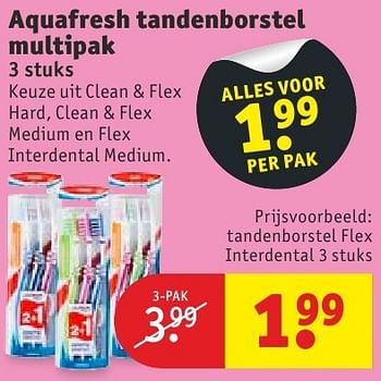 Aanbiedingen Tandenborstel flex interdental - Aquafresh - Geldig van 13/09/2016 tot 25/09/2016 bij Kruidvat