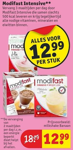 Aanbiedingen Modifast intensive milkshake banaan - Modifast - Geldig van 13/09/2016 tot 25/09/2016 bij Kruidvat