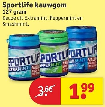 Aanbiedingen Sportlife kauwgom - Sportlife - Geldig van 13/09/2016 tot 25/09/2016 bij Kruidvat