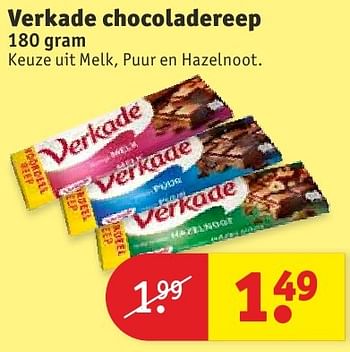 Aanbiedingen Verkade chocoladereep - Verkade - Geldig van 13/09/2016 tot 25/09/2016 bij Kruidvat