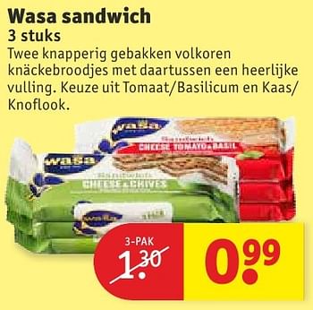 Aanbiedingen Wasa sandwich - Wasa - Geldig van 13/09/2016 tot 25/09/2016 bij Kruidvat