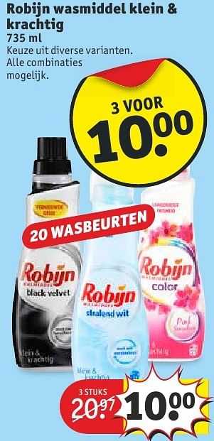 Aanbiedingen Robijn wasmiddel klein + krachtig - Robijn - Geldig van 13/09/2016 tot 25/09/2016 bij Kruidvat