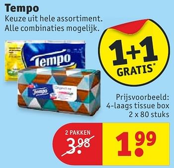 Aanbiedingen 4-laags tissue box - Tempo - Geldig van 13/09/2016 tot 25/09/2016 bij Kruidvat