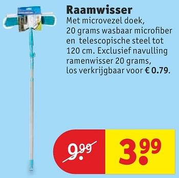Aanbiedingen Raamwisser met microvezel doek - Huismerk - Kruidvat - Geldig van 13/09/2016 tot 25/09/2016 bij Kruidvat