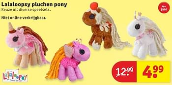 Aanbiedingen Lalaloopsy pluchen pony - Lalaloopsy - Geldig van 13/09/2016 tot 25/09/2016 bij Kruidvat