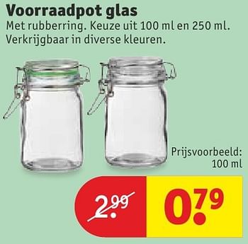 Aanbiedingen Voorraadpot glas - Huismerk - Kruidvat - Geldig van 13/09/2016 tot 25/09/2016 bij Kruidvat