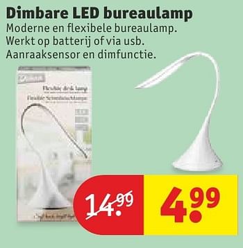 Aanbiedingen Dimbare led bureaulamp - Huismerk - Kruidvat - Geldig van 13/09/2016 tot 25/09/2016 bij Kruidvat