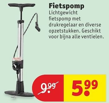 Aanbiedingen Fietspomp lichtgewicht fietspomp met drukregelaar en diverse opzetstukken - Huismerk - Kruidvat - Geldig van 13/09/2016 tot 25/09/2016 bij Kruidvat