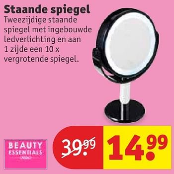 Aanbiedingen Staande spiegel - Beauty Essentials - Geldig van 13/09/2016 tot 25/09/2016 bij Kruidvat
